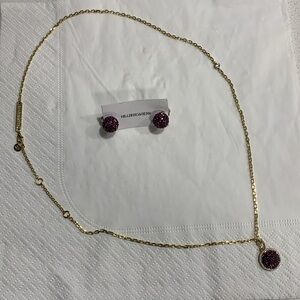 Purple Hillberg & Berk Necklace and Stud Sparkle Ball Earrings 💜